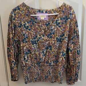 Anthropologie Maeve Purple Floral Top